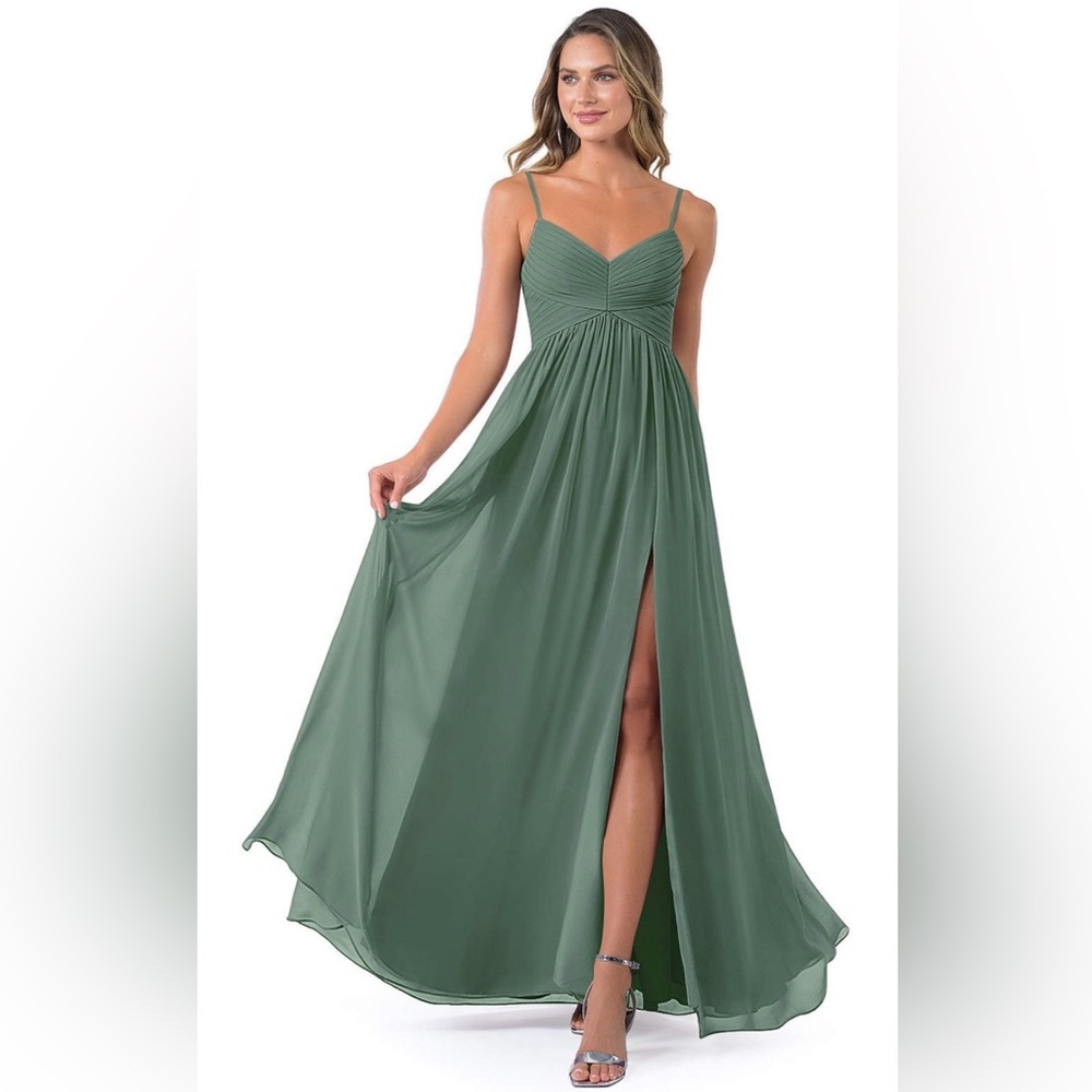 Azazie ✨Alia✨ A-line Chiffon bridesmaids dress (Eucalyptus)